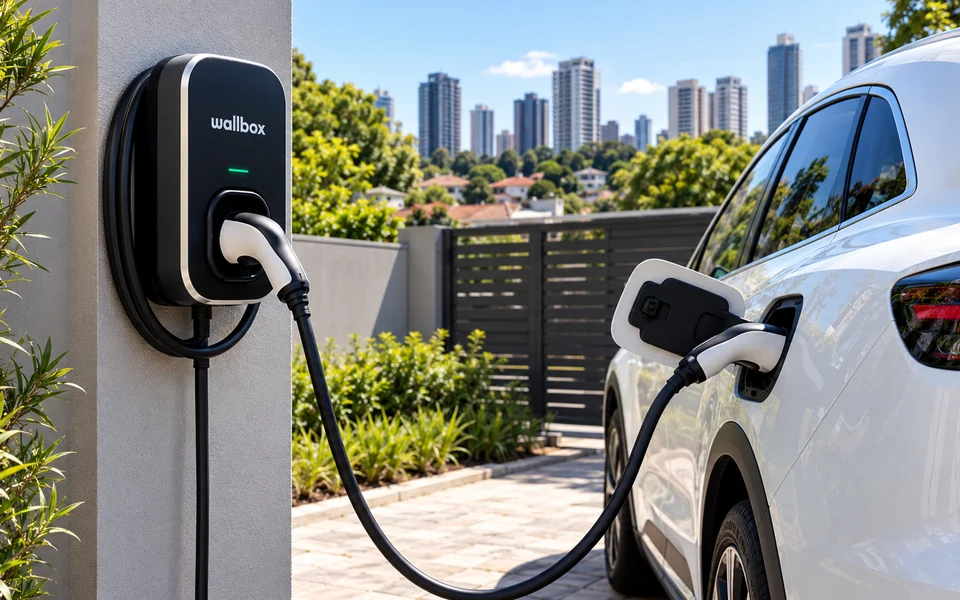 Carregador Wallbox instalado para recarga de veículo elétrico